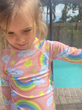 Load image into Gallery viewer, Peach Full Rainbow Kids Rash Guard