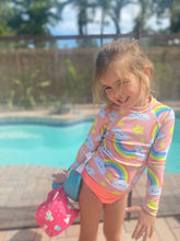 Load image into Gallery viewer, Peach Full Rainbow Kids Rash Guard