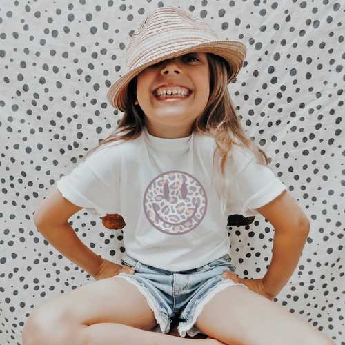 Leopard Smiley Toddler/ Kid Tee