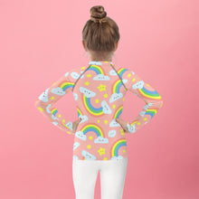 Load image into Gallery viewer, Peach Full Rainbow Kids Rash Guard